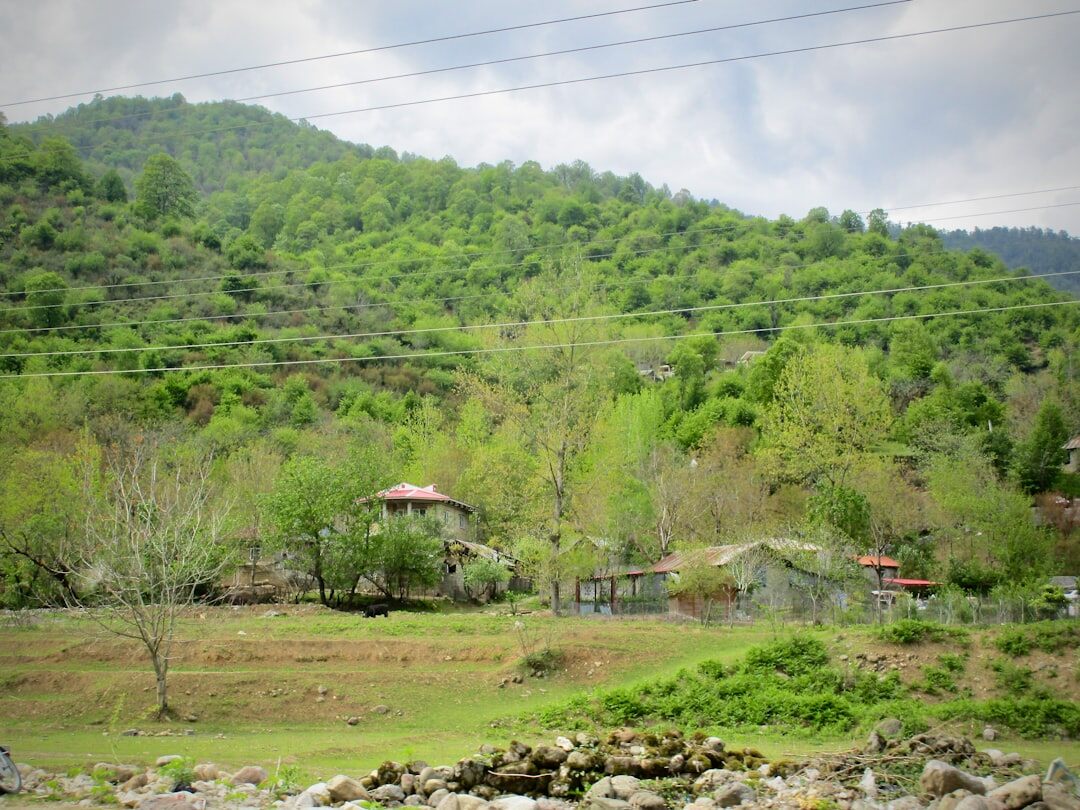 remote village with radio antenna